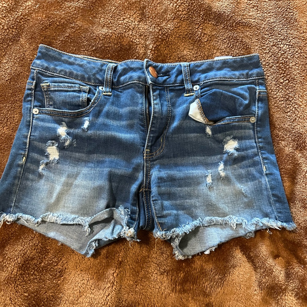 AMERICAN EAGLE Distressed Denim Women Jean Shorts